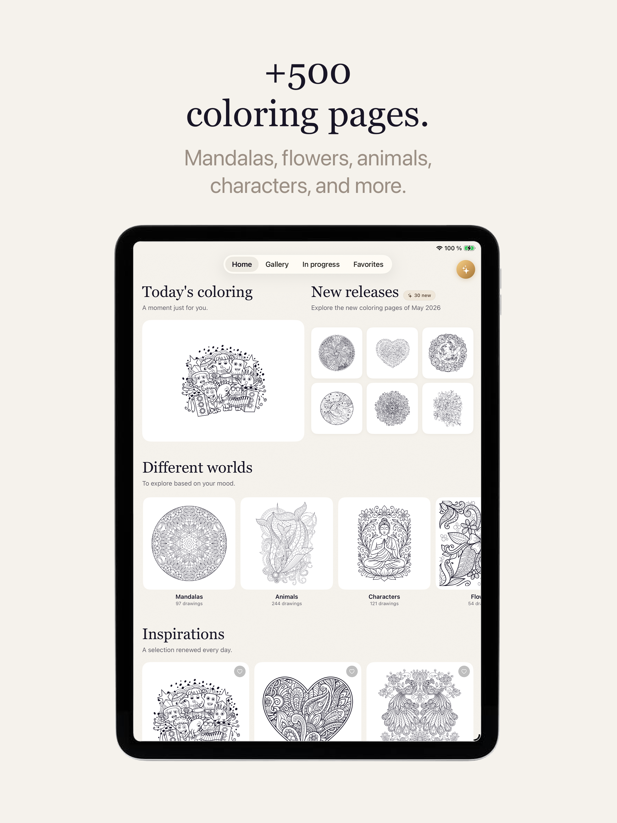 Colorizen on iPad — coloring view