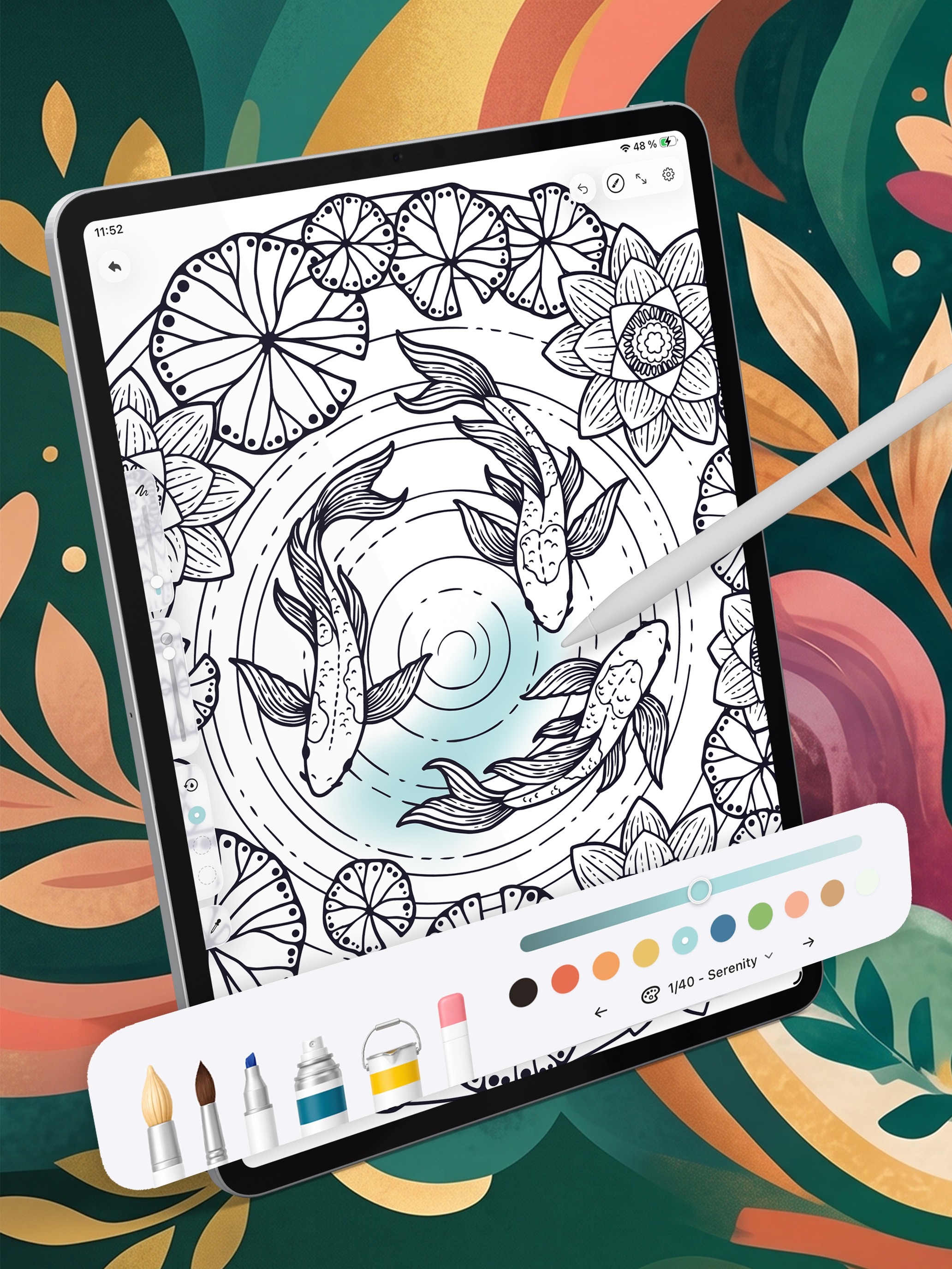 Colorizen for iPad - redesigned canvas with Liquid Glass
