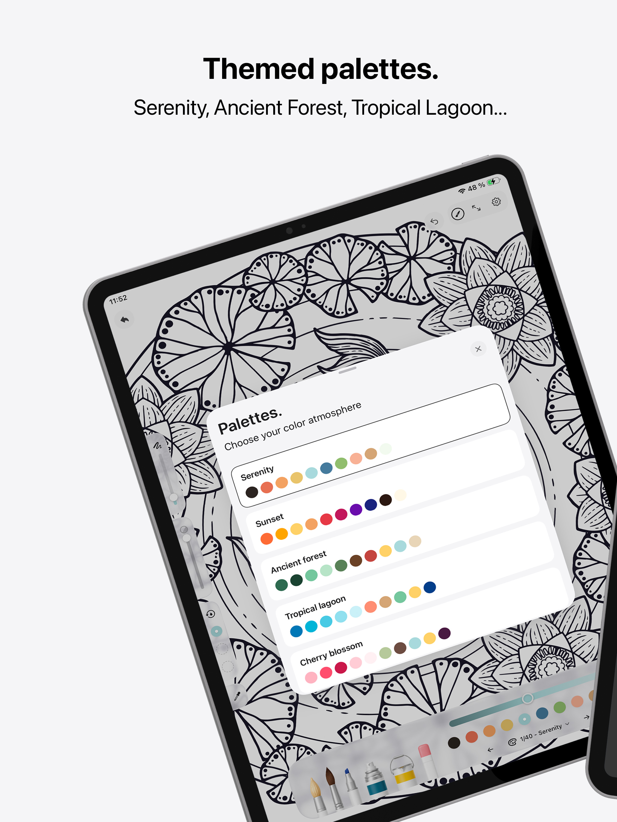 Fully vector, crisp at every zoom on iPad